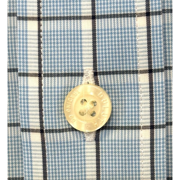 Duluth Trading Shirt Men's LARGE Button Down Short Sleeve Blue Plaid Relaxed Fit - Picture 8 of 8
